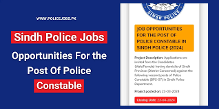Jobs Available At Police Department Sindh